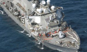 US Navy Ship Destroyer Collides With Gigantic Philippines Transport Vessel Off Japan