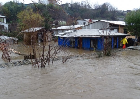 A flooded area is pictured due to torrential rains causing a river to overflow, in Curanilahue city, south of Chile,  June 16, 2017. REUTERS/Manuel Araneda
