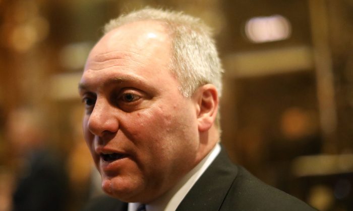 House Majority Whip Steve Scalise (R-LA) speaks to the media after a meeting at Trump Tower in New York City on Dec. 12, 2016. (Spencer Platt/Getty Images)