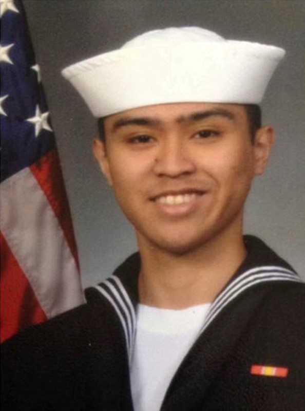 Fire Controlman 2nd Class Carlos Victor Ganzon Sibayan, 23, from Chula Vista, California, one of the dead sailors identified by the U.S. Navy from a collision between the U.S. Navy destroyer USS Fitzgerald and Philippine-flagged merchant vessel, is seen in this undated handout photo released by the U.S. Navy on June 19, 2017. (Courtesy of U.S. Navy/Handout via Reuters)