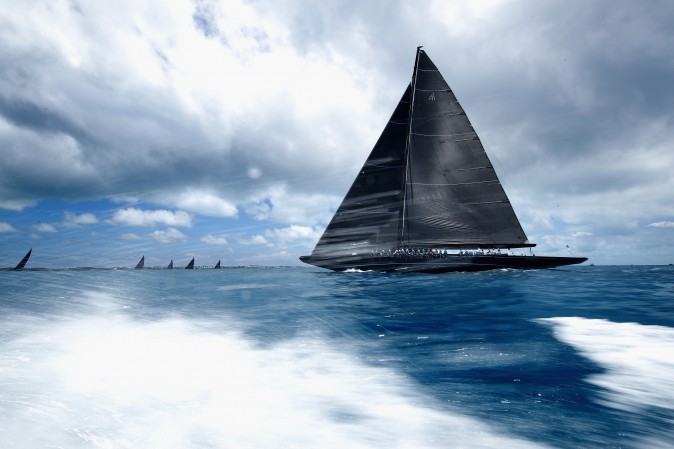 Yachts race during America's Cup J Class Regatta in Hamilton, Bermuda, on June 19, 2017. (Clive Mason/Getty Images) 