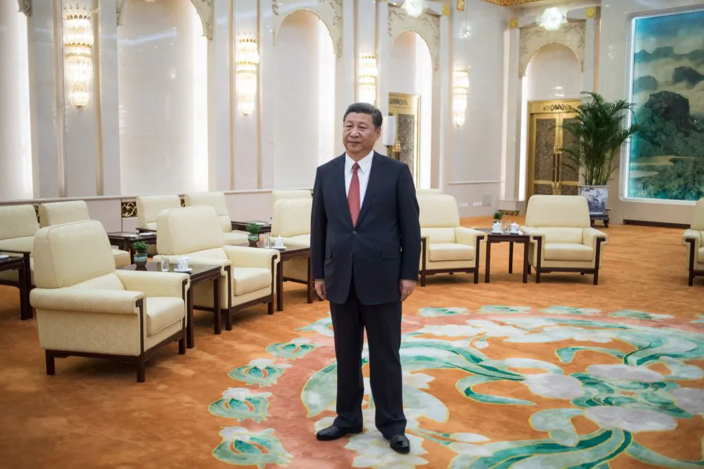 China's President Xi Jinping waits to meet FIFA President Gianni Infantino at the Great Hall of the People in Beijing on June 14, 2017.
Chinese President Xi Jinping met with FIFA chief Gianni Infantino on June 14 as the football world watches for signs that the Asian giant will make a bid to host a World Cup. / AFP PHOTO / POOL / Fred DUFOUR (Photo credit should read FRED DUFOUR/AFP/Getty Images)