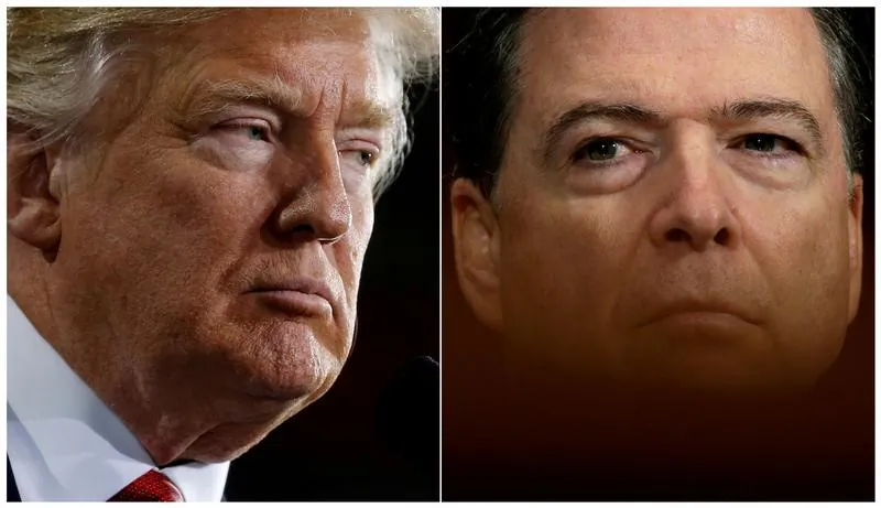 President Trump (L) and former FBI Director James Comey in a combination of file photos. (Jonathan Ernst/Kevin Lamarque/Reuters)