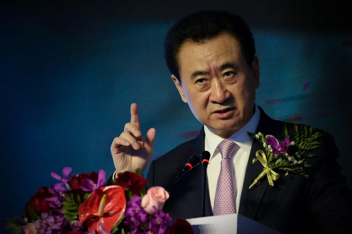 Chairman of China's Wanda Group Wang Jianlin delivers a speech during the Signing Ceremony for the Strategic Partnership between Wanda Group and The Abbott World Marathon Majors in Beijing on April 26 (Wang Zhao/AFP/Getty Images)