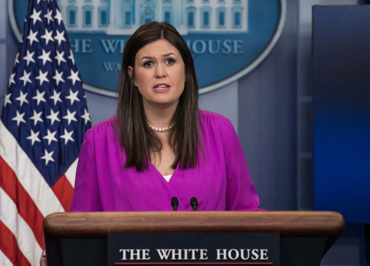 White House Press Secretary Sarah Huckabee Sanders speaks at the press briefing at the White House in Washington, DC, on June 27, 2017. (Nicholas Kamm/AFP/Getty Images)