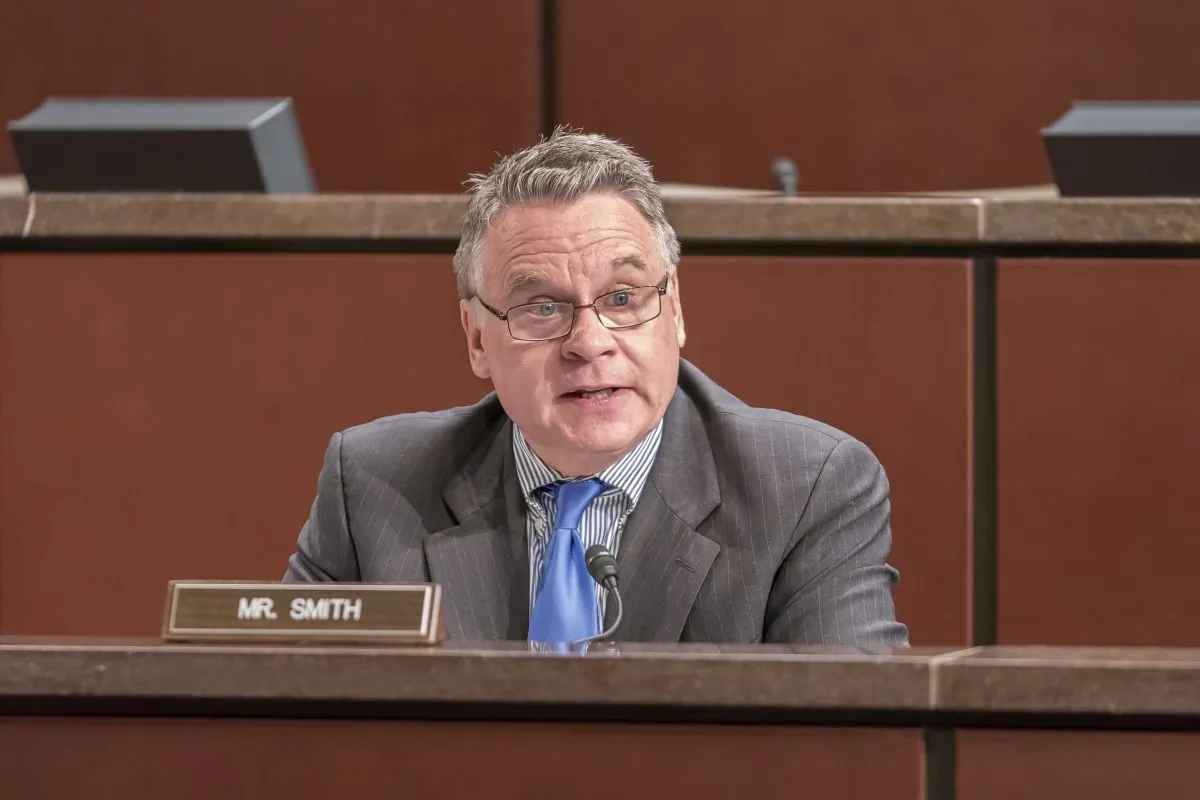 Rep. Chris Smith (R-N.J.), chairman of the Congressional-Executive Commission on China (CECC), speaks at a hearing on human rights in China July 1, 2017. (Leo Shi/The Epoch Times)