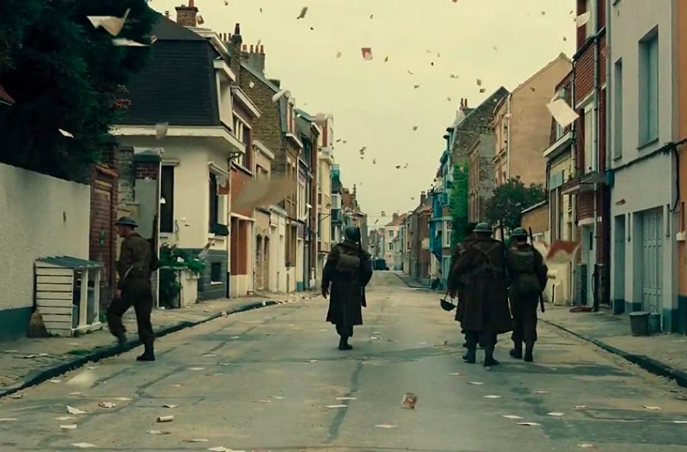 soldiers in the street in DUNKIRK