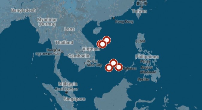 A map shows the maneuver (Google Maps via USNI)