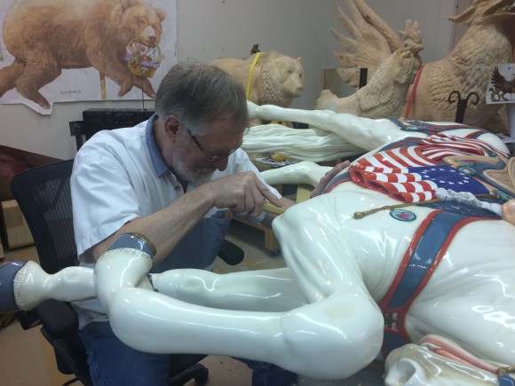 Carving ponies at the Historic Carousel and Museum in Albany, Willamette Valley. (Beverly Mann)