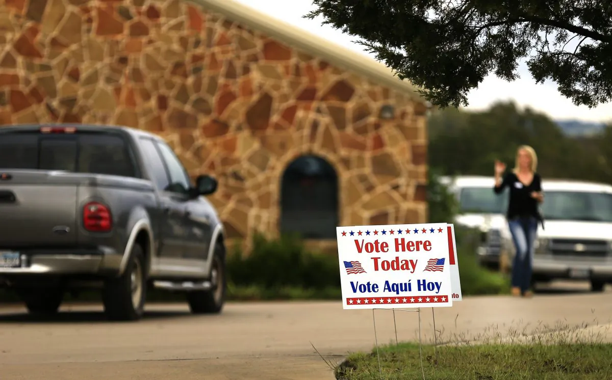Voters arrive at a polling place to cast their ballots in Brock, Texas on Nov. 8, 2016. (Ron Jenkins/Getty Images)