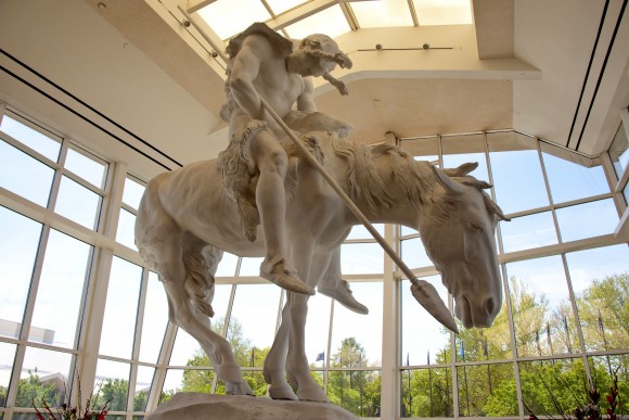 A sculpture at the National Cowboy and Western Heritage Museum titled