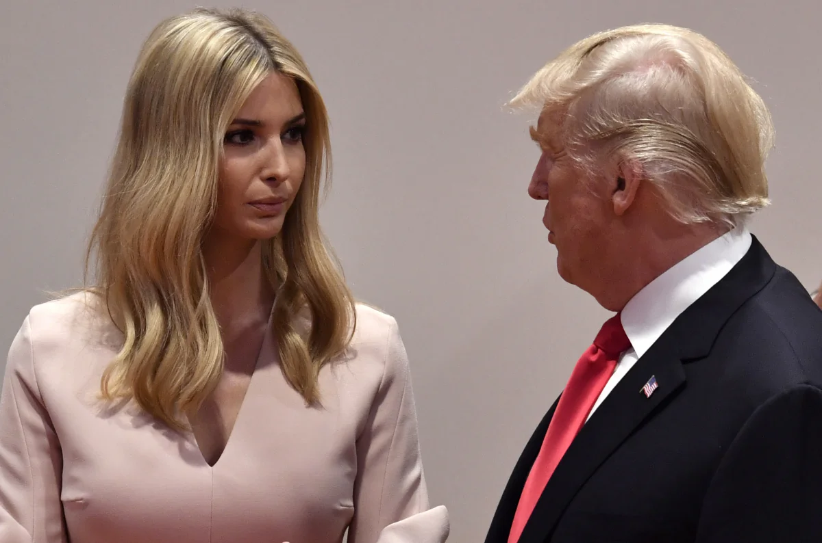 US President Donald Trump and the daughter of US President Donald Trump Ivanka Trump (L) talk ahead the third working session 'Partnership with Africa' on the second day of the G20 Summit in Hamburg, Germany, July 8, 2017. (John MacDougall/AFP/Getty Images)