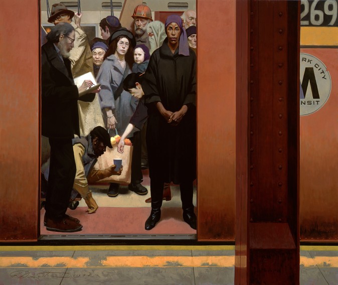 "Underground Together," 1996, by Harvey Dinnerstein. Oil on canvas, 90 inches by 107 1/4 inches.  (Courtesy of Harvey Dinnerstein)