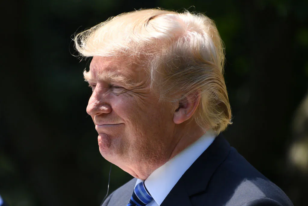 US President Donald Trump smiles during a joint press conference with South Korean President Moon Jae-in in the Rose Garden at the White House in Washington, DC, on June 30, 2017. (JIM WATSON/AFP/Getty Images)
