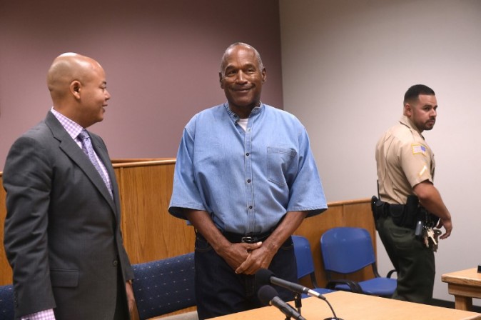 O.J. Simpson arrives for his parole hearing at Lovelock Correctional Centre in Lovelock, Nevada, U.S. July 20, 2017. REUTERS/Jason Bean/POOL