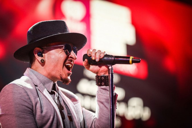 BURBANK, CA - MAY 22:  Chester Bennington of Linkin Park performs on stage at the iHeartRadio Album Release Party presented by State Farm at the iHeartRadio Theater Los Angeles on May 22, 2017 in Burbank, California.  (Photo by Rich Fury/Getty Images for iHeartMedia)