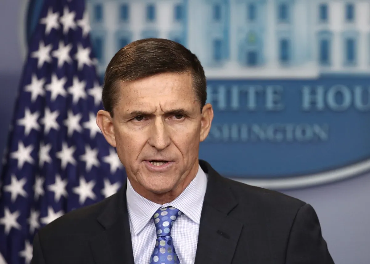 Former National Security Adviser Michael Flynn in the briefing room of the White House in Washington, D.C. on Feb.1, 2017. (Win McNamee/Getty Images)