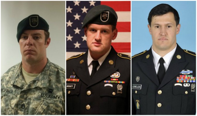 (L-R) Staff Sgt. Kevin J. McEnroe, Staff Sgt. James F. Moriarty, Staff Sgt. Matthew C. Lewellen. (U.S. Army)