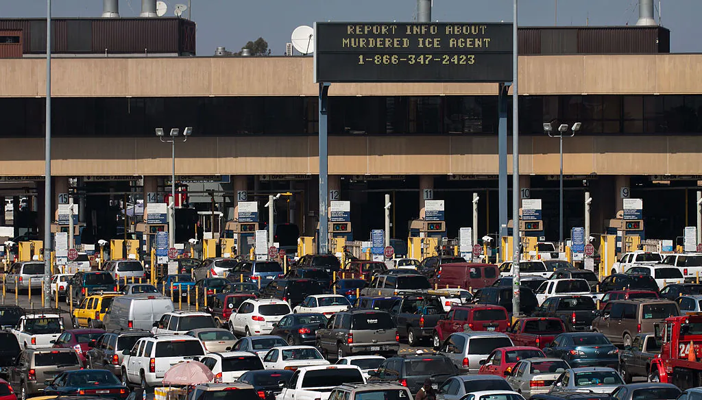 A sign displayed on March 4, 2011 on the Mexican side of the border with the United States  as seen in a file photo. (Paco Vega/AFP/Getty Images)