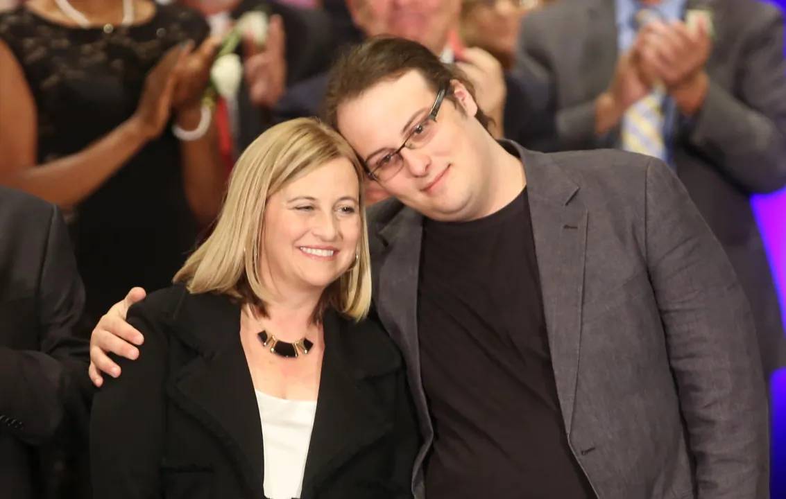 Mayor Megan Barry with her late son Max Barry, after her swearing-in ceremony in Nashville, on Sept. 25, 2015. (Courtesy Mayor's Office)