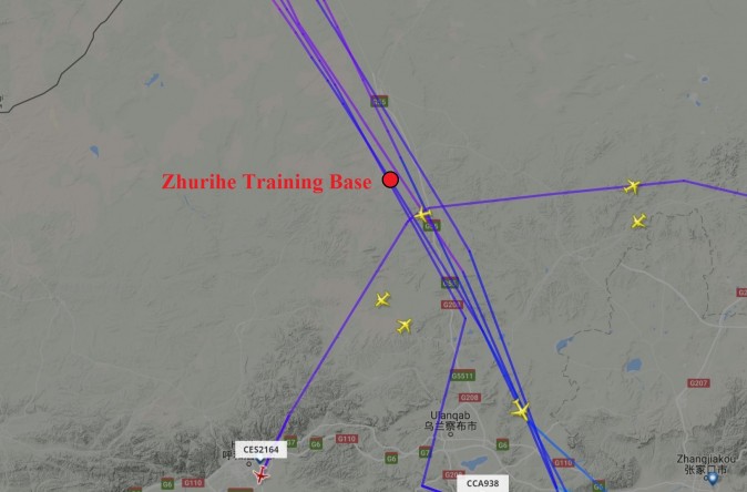 Many commercial airliners were recorded as having flown in the air space above the Zhurihe base where the Chinese regime supposedly held a massive military parade on Sunday morning that was broadcast