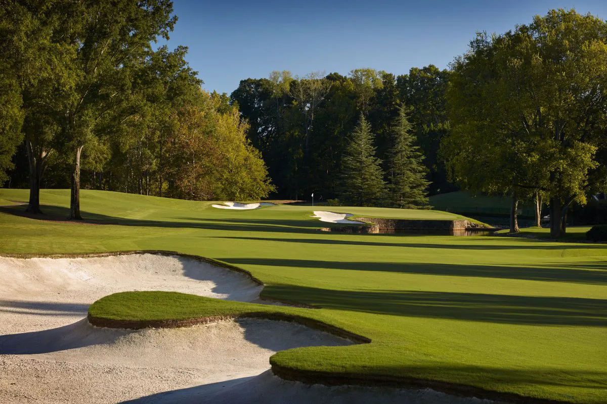 The par-5 7th hold at Quail Hollow. (Courtesy Quail Hollow)