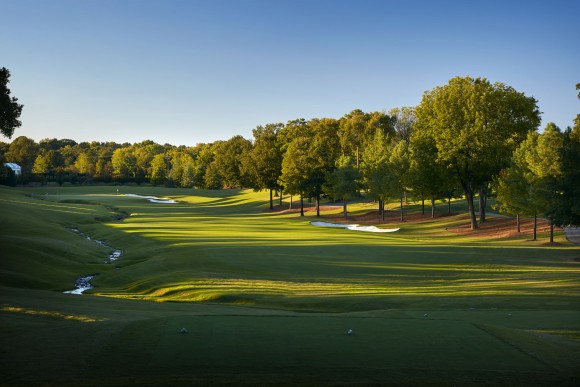 The par-4 18th hole at Quail Hollow. (Courtesy Quail Hollow)