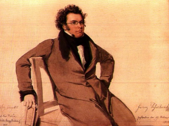 Composer Franz Schubert in a watercolor by Wilhelm August Rieder. Schubert's song cycle