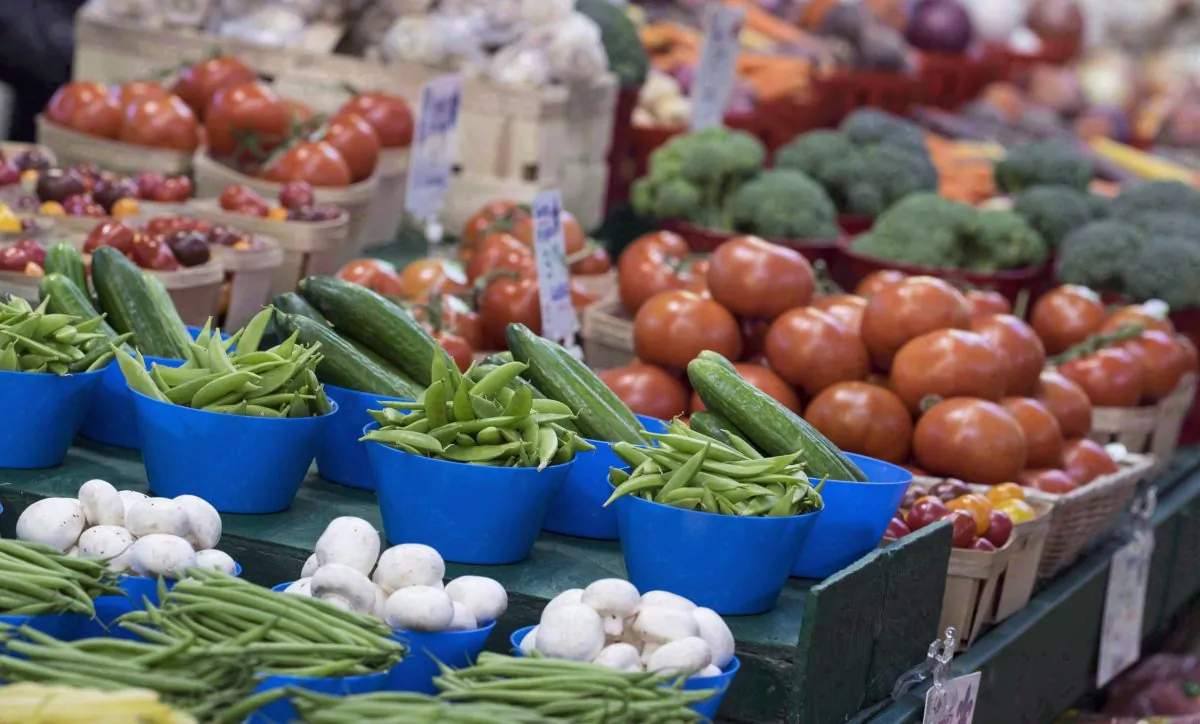 Vegetables on display at a market in Montreal in a file photo. (The Canadian Press/Paul Chaisson)