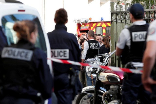 Police work near the scene where French soliders were hit and injured by a vehicle in the western Paris suburb of Levallois-Perret, France, August 9, 2017.     REUTERS/Benoit Tessier