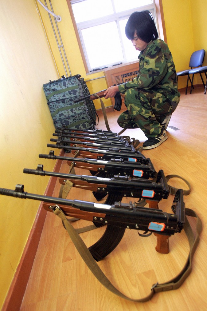 Toy guns for a group of Chinese teenagers to play with as part of their treatment at the Internet Addiction Treatment Centre. (AFP/AFP/Getty Images)