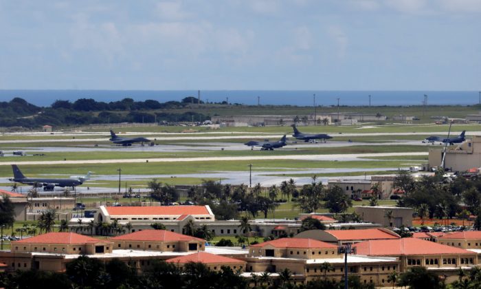 A view of U.S. military planes parked on the tarmac of Andersen Air Force base on the island of Guam, a U.S. Pacific Territory, August 15, 2017.  (Reuters/Erik De Castro)