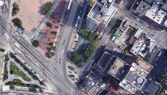 SOHO lower Manhattan location where cab driver died. (Image via Google Maps)