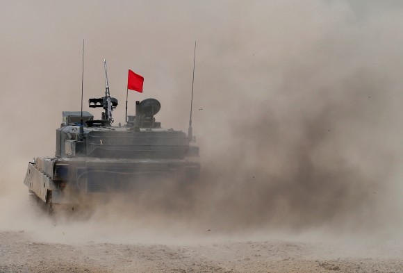 A Japan Ground Self Defense Force's Type 90 tank takes part in their joint exercise, named Northern Viper 17, with U.S. Marine Corps at Hokudaien exercise area in Eniwa, on the northern island of Hokkaido, Japan, August 16, 2017. (Reuters/Toru Hanai)
