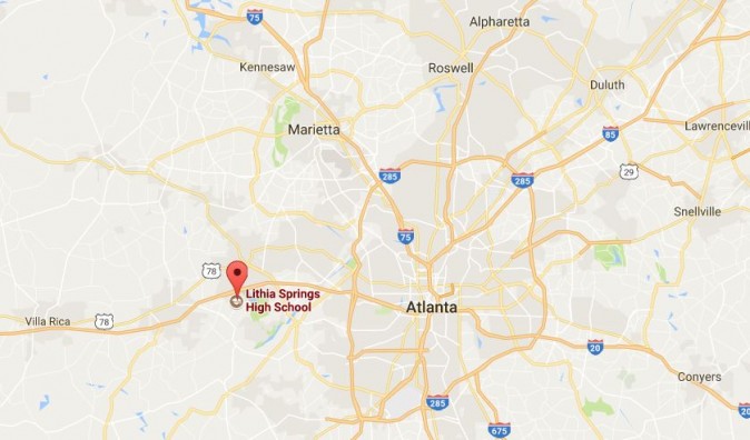 The teacher, who was not named, took the gun into Lithia Springs High School at around 7:15 a.m. on Thursday, The Associated Press reported, citing Hambrick. (Google Maps)