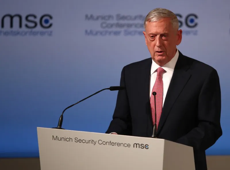 U.S. Defense Secretary Jim Mattis speaks at the opening of the 53rd Munich Security Conference in Munich, Germany on February 17, 2017.  (REUTERS/Michael Dalder)
