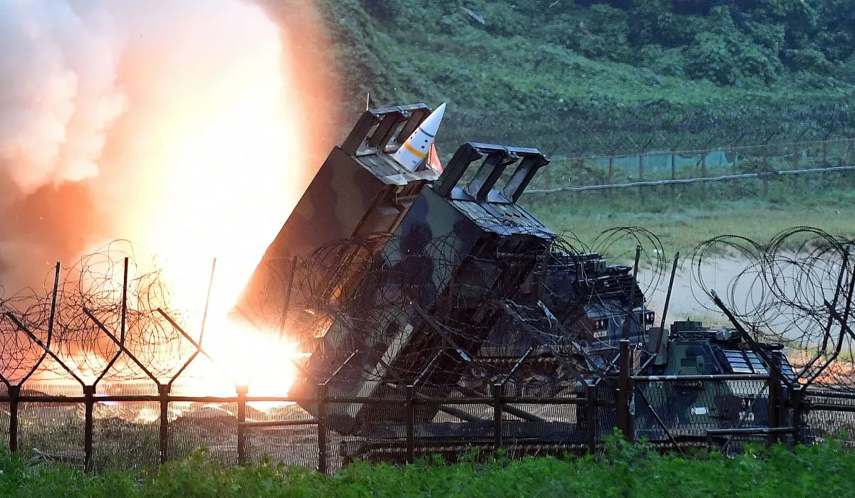 U.S. Army Tactical Missile System (ATACMS) fires a missile into the East Sea during a South Korea-U.S. joint missile drill aimed to counter North Korea's ICBM test, in East Coast, South Korea, on July 29, 2017. (South Korean Defense Ministry via Getty Images)
