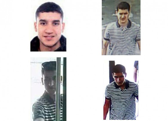 This combination photo shows the suspected driver of the van that crashed into pedestrians in Las Ramblas in Barcelona, Spain, on August 17, in this handout released by Spanish Ministry of Interior August 21, 2017. (Spanish Interior Ministry/Handout via REUTERS)