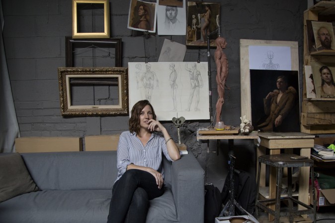 Artist Jessica Leigh Artman at Grand Central Atelier in Queens, New York, on Aug. 11, 2017. (Samira Bouaou/The Epoch Times)