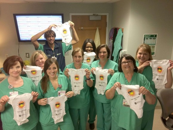 The Greenville Memorial Hospital in South Carolina presented newborns born on the day of the total solar eclipse on Aug. 21 with souvenir onesies. (Greenville Memorial Hospital)