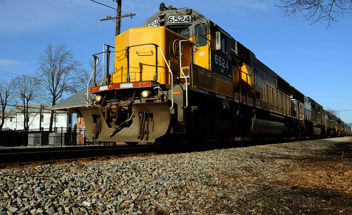 A freight train rumbles through Luray, Virginia in this file photo. (Karen Bleier/AFP/Getty Images)