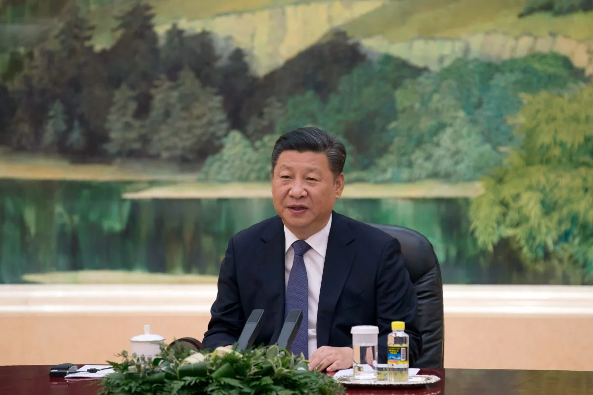 Chinese leader Xi Jinping at the Great Hall of the People in Beijing on July 28. (Andy Wong/AFP/GETTY IMAGES)