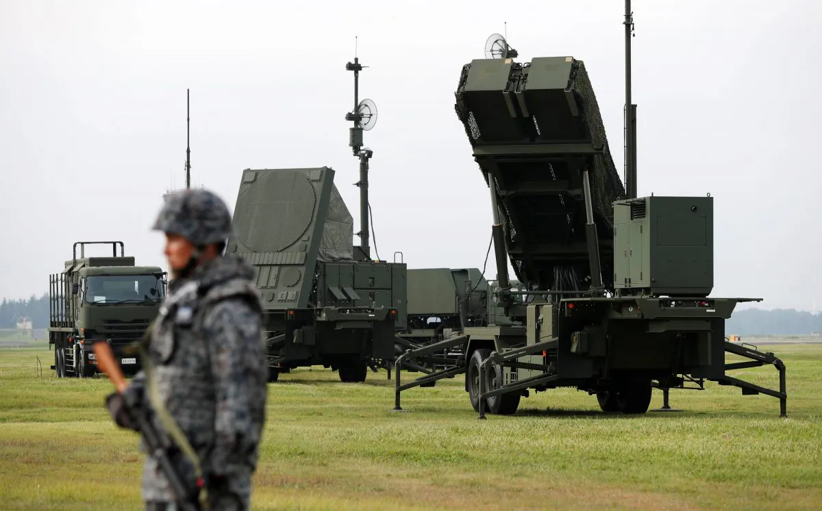 A Japan Self Defense Forces (JSDF) soldier takes part in a drill to mobilize their Patriot Advanced Capability-3 (PAC-3) missile units in response to a previous missile launch by North Korea, at U.S. Air Force Yokota Air Base in Fussa on the outskirts of Tokyo, Japan on Aug. 29, 2017. (Issei Kato/Reuters)