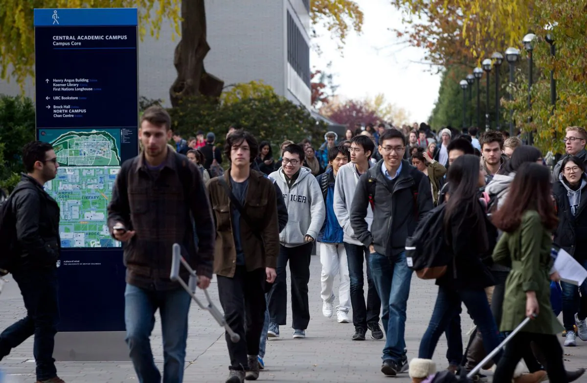 Students walk on the campus at the University of British Columbia in Vancouver in this file photo. (The Canadian Press/Darryl Dyck)
