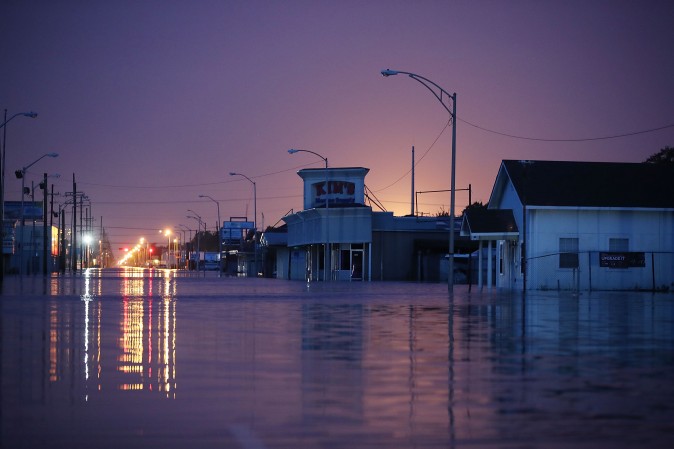 A street after it was inundated with flooding from Hurricane Harvey in Port Arthur, Texas, on Aug. 31, 2017. (Joe Raedle/Getty Images)