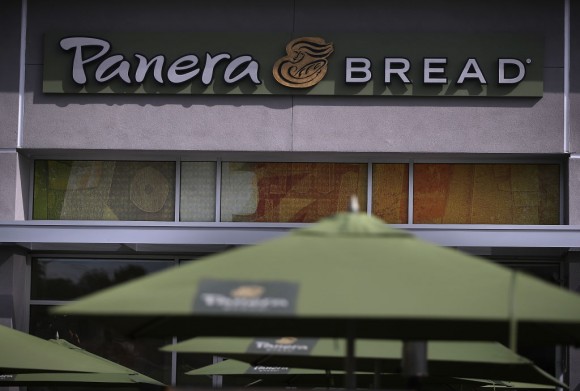 A view of a Panera Bread restaurant on April 5, 2017 in Daly City, California. Investment firm JAB Holding Co. announced plans to purchase Panera Bread Co. for $315 per share in a cash deal estimated at $7.5 billion. (Photo by Justin Sullivan/Getty Images)