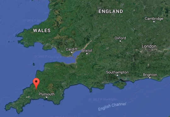 Location of the Dozmary Pool, United Kingdom. (Screenshot via Google Maps)