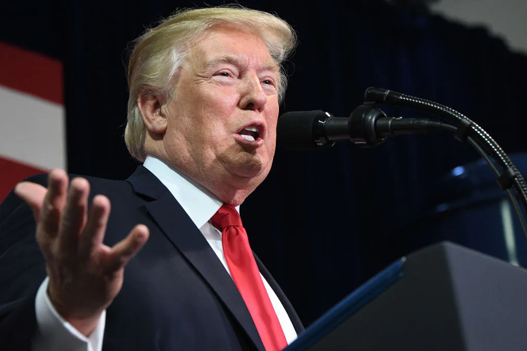 President Donald Trump participates in a tax reform kickoff event at the Loren Cook Company in Springfield, MO, on Aug. 30, 2017. (JIM WATSON/AFP/Getty Images)