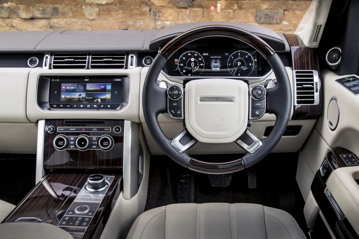 A view from the driver's seat of the European model. (Courtesy of Land Rover)