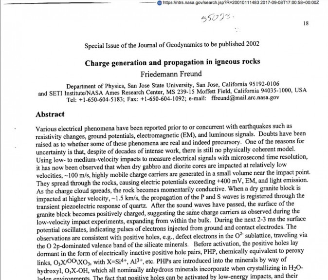 (Screenshot of the Special Issue of the Journal of Geodynamics to be published 2002 / Nasa's website)